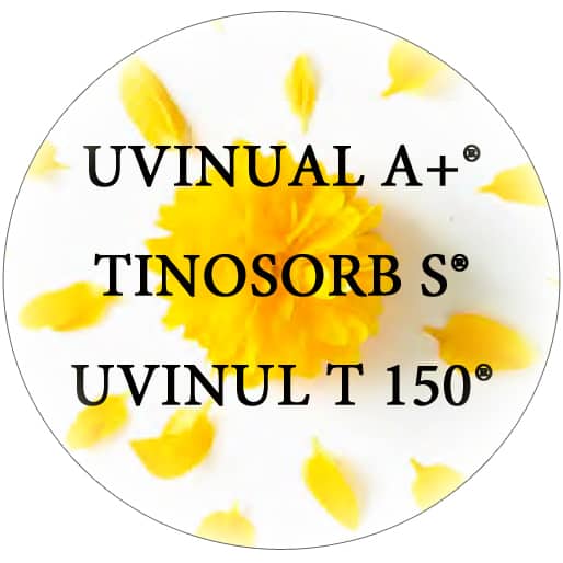 UVINUL A+®, TINOSORB S®, UVINUL T 150®