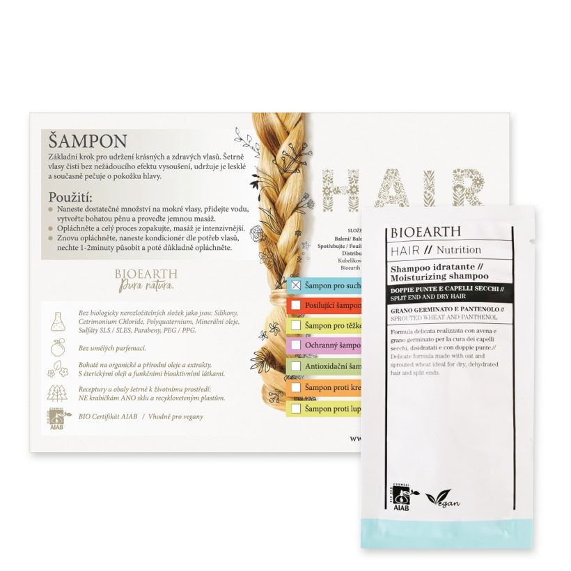 Vzorek: Šampon pro suché vlasy, roztřepené konečky