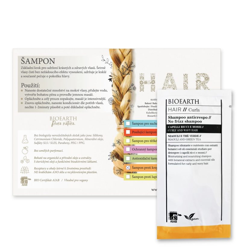 Vzorek: Šampon proti krepatění, kudrnaté vlasy
