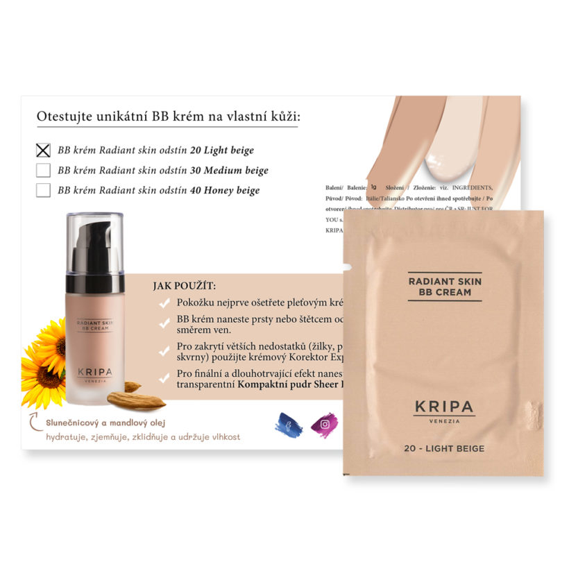 Vzorek: BB krém Radiant skin NEW Light beige