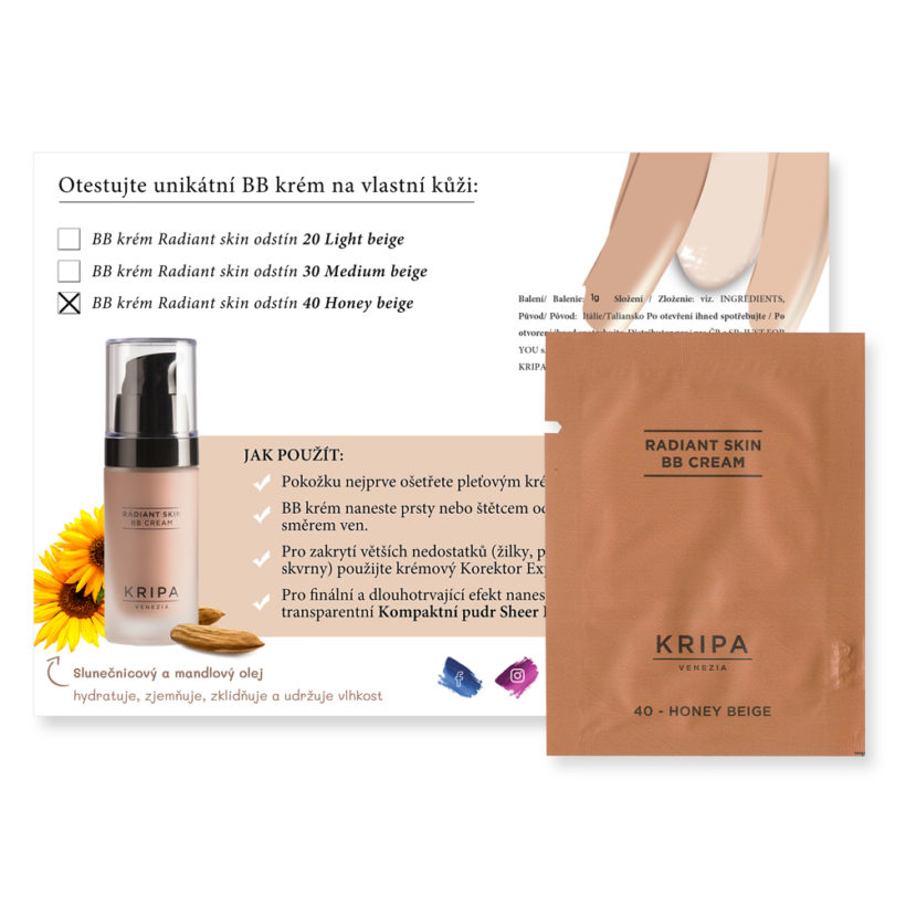 Vzorek: BB krém Radiant skin – Honey beige