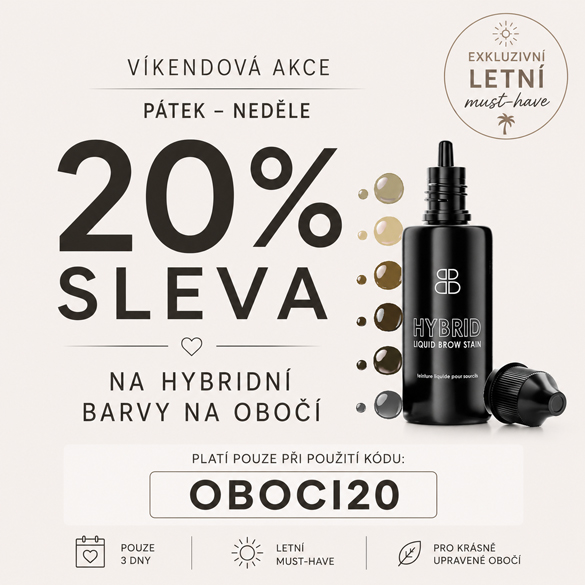 SLEVA 20% na Hybridní barvy na obočí - letní MUST HAVE