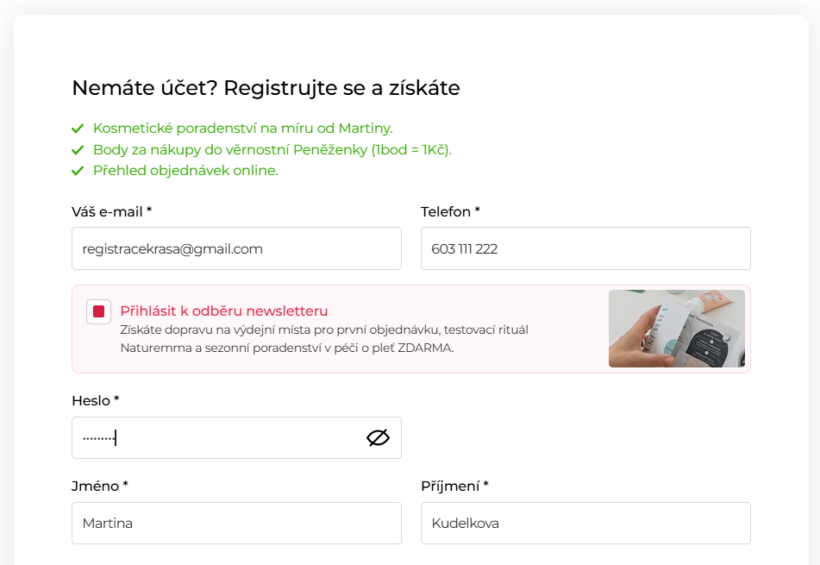 Věrnostní program – Peněženka